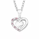 Prinzessin Lillifee Kette mit Anhänger 925 Sterling Silber Mädchen Kinder Halsschmuck, mit Zirkonia synth., 35+3 cm, Silber, Herz, Kommt in Schmuck Geschenk Box, 2017951