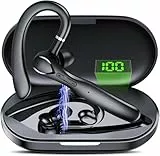 FAMOO Headset Bluetooth, Headset mit Mikrofon 100 Std Spielzeit, IP7 Wasserdicht Kopfhörer Ladebox LED Anzeige