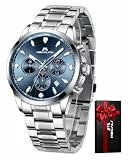 MEGALITH Herren Uhr Edelstahl Armbanduhr: Chronograph Analog Wasserdicht Herrenuhr mit Datum Leuchtend - Elegantes Geschenke für Business Männer