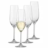 SCHOTT ZWIESEL Sektglas Forté (4er-Set), zeitlose Proseccogläser mit Moussierpunkt, spülmaschinenfeste Tritan-Kristallgläser, Made in Germany (Art.-Nr. 123616)