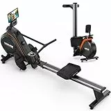 YOSUDA Rudergerät Zuhause, 16 Dynam. Widerstand, für Große bis 181kg, Ultra-Leise Magnetisch, Komfort-Sitz, Bluetooth/App, Alu-Schiene, Flaschenhalter, 90% Vormontiert, Rowing Machine