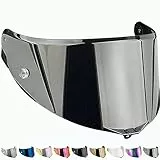 Everalo Kompatibel mit Agv Race 2 Visier - Race 3 - Pista - Pista Gp - Pista Gpr - Pista Gp RR - Corsa - Corsa R - Gt Veloce - Veloce S - Helmvisier Pinlock und Tearoff Ready (Verspiegelt)