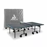 JOOLA Tischtennisplatte Outdoor Aluminium PRO Wetterfest mit Tisch Abdeckung, Klappbares Untergestell - Schneller Aufbau - inkl. Netz grau/blau 274 x 152,5 x 76 cm