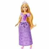 Mattel Disney Prinzessin Rapunzel Puppe, lange Haare zum Frisieren, beweglich, abnehmbare Schuhe und Diadem, Disney Geschenke, Spielzeug ab 3 Jahre, HLW03, büyük boy