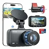 Dashcam Auto Vorne Hinten mit CPL Filter, 4K+1080P WiFi AutoKamera mit 64G SD Karte, 3' IPS-Bildschirm Dashcam mit App Steuerung, Nachtsicht, 170°Weitwinkel, G-Sensor, Loop-Aufnahme, Parküberwachung