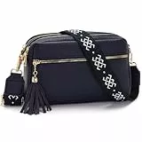 LANXINGLUO Handytasche umhängetasche damen，handtasche damen mittelgroß mit 4 Fächern，mit Verstellbar Abnehmbar Breiter Gurt，crossbody bag Dunkelblau