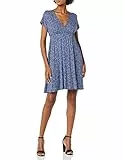 Amazon Essentials Damen Surplice-Kleid (Erhältlich in Übergröße), Marineblau Tiermuster, M