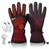 Telguua Beheizbare Handschuhe Wasserdicht mit 7.4V 5500mAh Akku für Herren Damen,3 Temperaturstufen/Verdickt Winddicht Touchscreen,USB-C Wiederaufladbar beheizte Handschuhe Motorrad Arbeiten im Freien