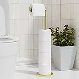 niffgaff Freistehender Toilettenpapierhalter, faltbarer Papierhalter, Edelstahl, Badezimmer-Ständer, rostfrei, freistehender Aufbewahrungsspender für 5 Rollen