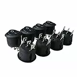 8 Stück, schwarz, ON/ON, 3-polig, 2 Positionen, SPST, Snap-In, Rock, Kippschalter, AC 250 V/10 A, 125 V/12 A, Qualitätssicherung für 1 Jahre XW-602AB2