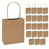 Idena 60057 - Papiertüten, 20 Stück, 18 x 8 x 21 cm, Geschenktüten, Kraftpapier Tüten, Basteltüten zum Verzieren und Verschenken