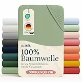 Laleni Jersey Spannbettlaken 80x160 cm Babybett - Oeko-TEX zertifiziertes Hausbett Spannbettlaken - Kinder Hausbett Bezug aus 100% Baumwolle - Spannbettlaken Hausbett - Spannbettlaken Wiege in Grün