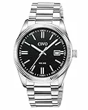 CIVO Herren Uhr Edelstahl Armbanduhr: Einfach Business Wasserdicht Uhren für Männer Schwarz - Analog Quarz Herrenuhr mit Leuchtend Datum
