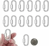 15 Stück 5 cm Silber Schraubkarabiner, Kettenverbinder & Schwerlast-Schnellkupplung (M5) aus verzinktem Stahl – Für Hundeleine, Hängematte, Camping & Gym – Tragkraft 300 kg