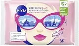 NIVEA 3in1 Mizellen Reinigungstücher, sanfte Gesichtsreinigungstücher mit Provitamin B5, milde Abschminktücher entfernen Make-Up & wasserfeste Mascara (25 Stück)