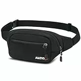 AirZyx wasserdichte Bauchtasche für Damen und Herren für Sport (Schwarz)