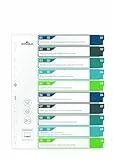 Durable Register 1-10, A4+ hoch, beschriftbares Indexblatt, 100% recycelbar, mehrfarbig, 679527