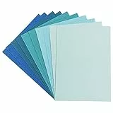 Ideen mit Herz Grußkarten-Set | 10 farbige Karten & 10 weiße Umschläge | edle Leinen-Optik | bunt | ideal für liebe Glückwünsche zum Geburtstag, Hochzeit (Mint-/Blautöne, Din C6 | 14,5 x 10,5 cm)