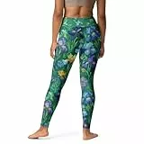 Vincent Van Gogh 'Schwertlilien (Irises)' Berühmtes Gemälde Yoga Leggings | Vier Wege Stretch Premium Kunst Yoga Leggings Damen