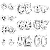 Morfetto 10 Paar Clip Ohrringe Damen Gold Silber Ohrclips Ohne Ohrlöcher Ohrklipser Hypoallergen 14k Gold Plated Statement Klipp Ohrringe Clips Fake Ohrring Set Damen Mädchen Silber