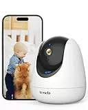 Tenda CP3 Pro V1.1 3MP Überwachungskamera Innen, 2K WLAN Indoor Kamera mit 2-Wege-Audio, Nachtsicht 12M, Personenverfolgung, Anrufe mit einem klick, Alexa-kompatibel, MicroSD-Karte Bis zu 512 GB