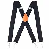 Hosenträger für Herren Extra Stark mit 4 robusten Karabiner Verschluss,3,5 cm breit Passform für Damen Herren Einheitsgröße Einstellbar Elastisch Hosenträger für Arbeitshose Motorradhose X Style Braun