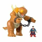 Fisher-Price Imaginext Superman-Spielzeug mit Lichtern, Soundeffekten, einem Bewegungsmechanismus und einer 7,6 cm großen Actionfigur sowie einem ca. 25 cm großen Monster in Ketten, JDL07