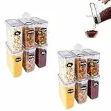 Generisch 12er Vorratsdosen 4L Lebensmittel Aufbewahrung mit Deckel Luftdicht und Etiketten Vorratsbehälter Kellogs Aufbewahrungsbehält BPA freie Küche Organizer für Nudeln Müslidosen Reis Mehl Hafer