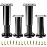 SZSIQI 4 Stück Möbelfüße Verstellbare Füße 12-18 cm Schwarz für Schrank- und Couchbeine