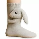 Battnot 3D Stricksocken Damen Strick Bodensocken Lustige Socken Warme Wintersocken mode Cartoon Bestickte Sportsocken Gestrickte Tier Hai Krokodilform Bettsocken Anti-Rutsch-Strickpullover Haushalt