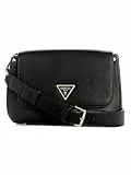 GUESS Damen Meridian Flap Umhängetasche Schultertasche, Schulterklappe, Schwarz