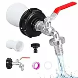 FORMIZON IBC Tank Schwanenhals, IBC Adapter mit Schwanenhals Messing Wasserhahn, IBC Schwanenhals 3/4' Auslaufhahn für 1000L Regenwassertank, Regenfass, IBC Container (B)