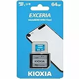 microSDXC 64GB EXCERIA Ultra-High-Speed UHS-I CLASS10 KIOXIA Full-HD-Videoaufnahme mit speziellem SD-Adapter