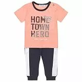 Dirkje - Boys 2-Piece Babysuit - Baby Clothes - Polyester/Cotton - Neon Coral - Size 68
