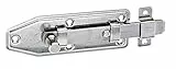 Alberts 113278 Fensterriegel | gerade, mit befestigter Schlaufe | Edelstahl | Platte 100 x 35 mm