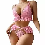 VicSec Süße Spitzen-Dessous-Sets (rosa, L-XL)