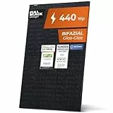 Solarway Solarpanel 440W JA-Solar Full Black Bifazial Glas/Glas PV Panel mit positiver Leistungstoleranz von 0-5 Watt, Modell JAM54D41-440W n-type, geeignet für Balkonkraftwerk (2er)