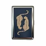 Vintage Vielseitiges Zigarettenetui/Kartenhalter, Metall-Zigarettenetuis, Vintage Metall-Zigarettenetuis/Stumpfe Hüllen/Geldbörsen(Leopard)