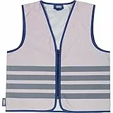 ABUS Kinder-Warnweste Lumino Urban Vest Kids - voll reflektierende Sicherheitsweste für bessere Sichtbarkeit bei Nacht - mit Reißverschluss - Größe L