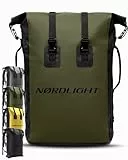Nordlight Wasserdichter Rucksack Dry Bag 35l - (Olivgrün) Roll Top Rucksack mit gepolstertem Tragegurt, wasserdichte Tasche für Wassersport, Fahrrad Rucksack, Kurierrucksack, Trekking, Angeln