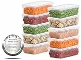 uandu Gefrierbox Set, Frischhaltedosen mit Deckel - 10x1L, BPA-frei, Kühlschrank Organizer, Gefrierschrank Organizer, Gefrierdosen, Gefrierboxen Organizer, Deli Container, Gefrierbehälter 10 Liter
