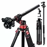 Rollei Compact Traveler No.2 XL Foto Stativ Kamera mit Auslegearm 213cm Kamerastativ aus Alu mit 360° Kugelkopf & Einbeinstativ Dreibeinstativ mit Handhalterung, Kamera-Stativ-Camera-Tripod-Fotostativ