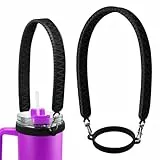 Water Bottle Holder Wasserflaschenhalter mit Riemen, Wasserflaschen-Griffträger, Silikon-Wasserflaschen-Tragegurt, für meisten 8-40-Unzen-Wasserflaschen, kompatibel Stanley-Cup-Zubehör