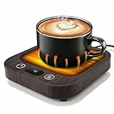 Glovios Kaffeewärmer Elektrischer Kaffeewärmer Kaffeebecherwärmer für den Schreibtisch mit 4 Temperaturregelungen 8h Abschaltautomatik für Kaffee Tee Kakao Milch (Braun)