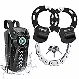 Mezelon E Scooter Schloss 8mm, E Scooter Zubehör, Schloss für E Scooter mit wasserdichte Tasche, Handschellenschloss für Elektroscooter und Fahrräder