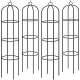 GARDEBRUK® 4X Rosensäule 200x40cm Metall Stabil Wetterfest Garten Rankgitter Rankhilfe Ranksäule Metallsäule Gartensäule
