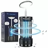 PALONE Insektenvernichter Höhenverstellbar 4000mAh USB-C Mückenlampe UV + LED Fliegenfalle mit Sicherheitsgitter, Leise ABS-Material Elektrischer Insektenabwehr für Küche/Balkon/Camping