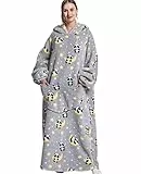 JOJJJOJ Übergroße Kapuzenpullover-Decke mit riesiger Tasche, Sweatshirt-Decke für Damen und Herren, Einheitsgröße, panda, One size