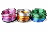 Creacraft Alu Schmuckdraht-Set, 12 Farben (5m je Farbe) (Ø 2mm)