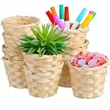 Cabilock 10 Stück Mini Körbchen Geflochten | Kleiner Weidenkorb für Gastgeschenke, Hochzeit & Basteln | Miniatur Rattan Korb Deko | Blumentopf & Aufbewahrungskorb Set im Landhaus-Stil